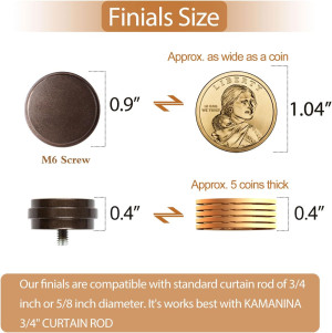 KAMANINA End Cap Replacement Finials for 3/4 or 5/...