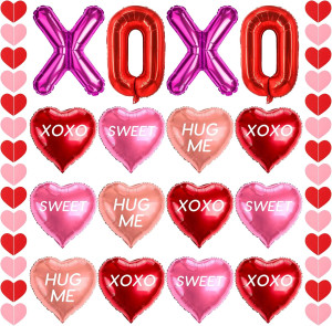 18 Pcs Valentines Galentines Day Decorations, XOXO...