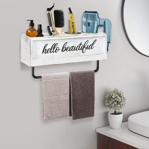Anwelynd Rustic Hair Dryer Holder Wall Mounted, Ha...