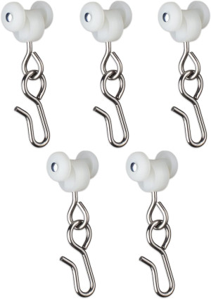 Curtain Hooks - Dual Wheel Roller Carriers for Cei...