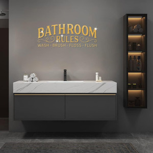 3D Acrylic Mirror Bathroom Wall Sticker, Bathroom...