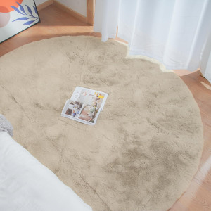 Camel Plush Shag Faux Rabbit Washable Fuzzy Fur Ru...