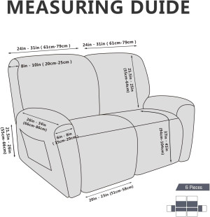 molasofa Loveseat Recliner Slipcover - 6 Pieces St...