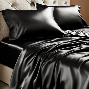BEDELITE Satin Sheets Queen Size Bed Set, Luxury S...