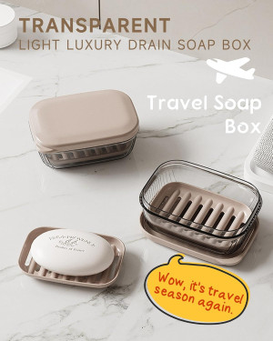 Travel Soap Case, Leakproof Soap Container with Li...
