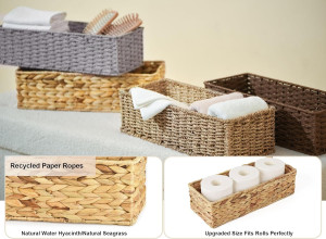 StorageWorks Wicker Tank Topper Basket, Water Hyac...