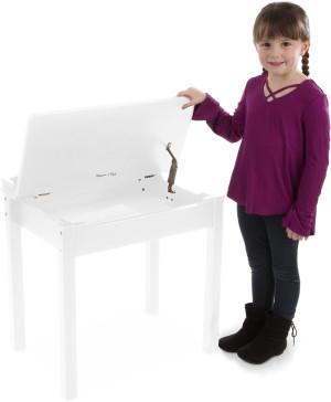 Melissa & Doug Wooden Lift-Top Desk & Chair - Whit...