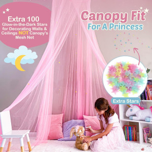 Easy to Install Princess Bed Canopy for Girls Room...