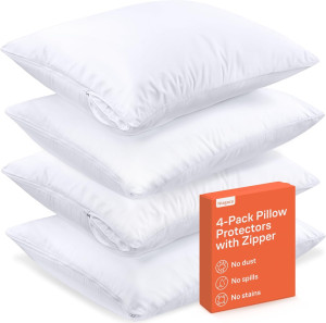 Ultra Soft Pillow Protectors with Zipper Standard...