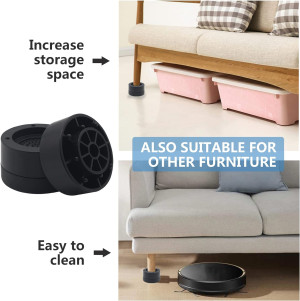 Furniture Risers 2 Inch Black Bed Risers (Set of 4...