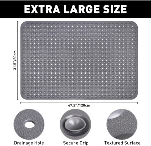 Shower Mat Non Slip: 47.2 x 31.5 Inch Extra Large...