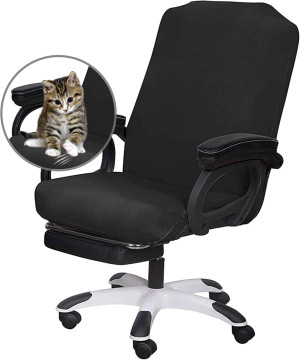 SARAFLORA Office Chair Cover- Large, Black- Remova...