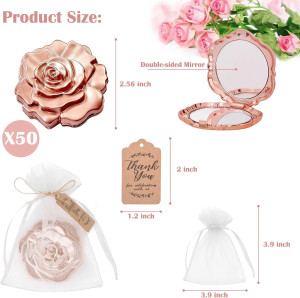 50 Set Rose Compact Mirrors Bulk Quinceanera Weddi...