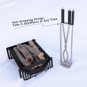 Fireplace Tools Set with 28" Fire Poker and Fire T...