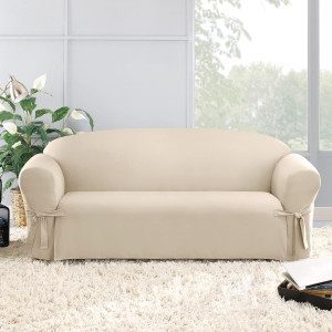 SureFit Duck 1 Piece Sofa Slipcover in Natural