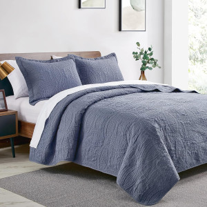 Love's cabin Quilts for Queen Bed Blue Bedspreads...