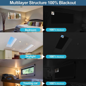 100% Blackout Curtains for Bedroom, Portable DIY W...
