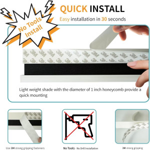 MYshade Cordless Cellular Window Shades No Tools N...