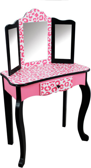 Teamson Kids Leopard Prints Wooden 2-pc. Play Vani...