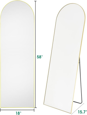 18"x58" Full Length Mirror, Floor Mirror, Arched F...