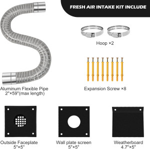 Pellet Stove Vent Pipe Kit, Pellet Stove Fresh Air...