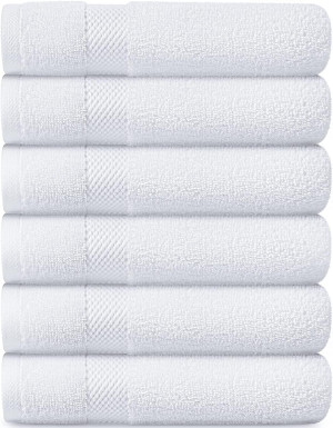 Luxury White Hand Towels - Soft Circlet Egyptian C...