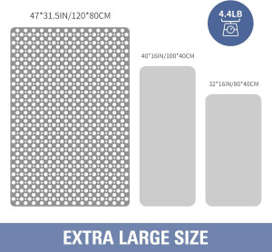 OTHWAY Large Shower Mat, 47"x 32" TPE Shower Mat N...