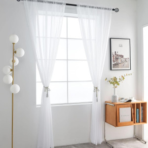 SpaceDresser Basic Rod Pocket Sheer Voile Window C...
