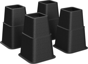 SONGMICS Bed Risers, 4-Pack Furniture Risers, Heav...
