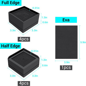 Pack of 8 Furniture Bed Risers, 2 or 4 Inch Heavy...