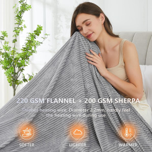 HomeMate Heated Blanket Electric Throw - 50"x60" H...
