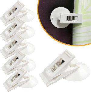 6 Packs Shower Curtain Clips with Suction Cup to P...