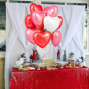 Heart Foil Balloons for Valentines Day Decorations...