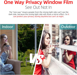 One Way Privacy Window Film Sun Blocking, Heat Blo...