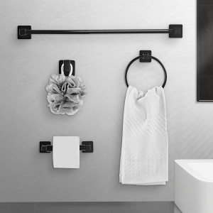 Matte Black Bathroom Hardware Set 4 Pieces,Towel B...