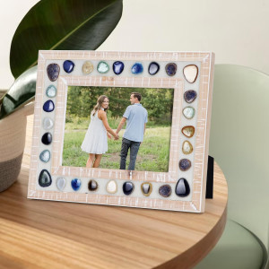 5x7 Picture Frame Colored Polished Ceramic Rocks 5...