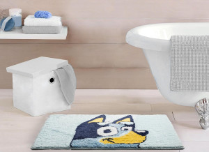 Jay Franco Bluey Kids Bath Rug - Soft, Non-Slip, M...