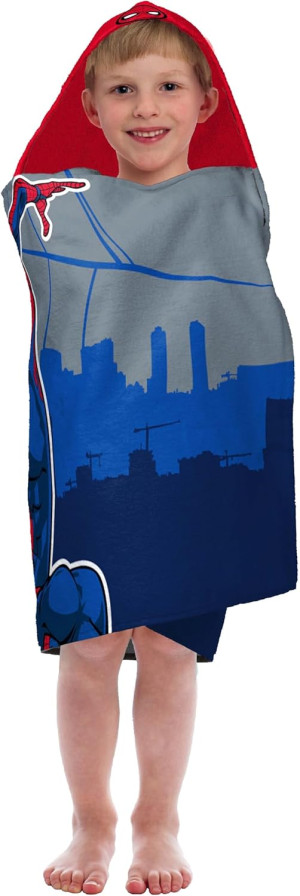 Jay Franco Marvel Spiderman Hooded Bath Towel - Me...