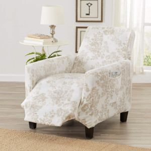 Great Bay Home Velvet Plush Stretch Recliner Slipc...