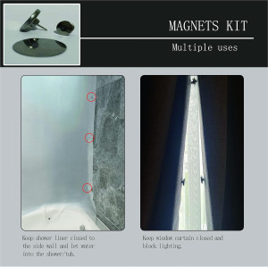 Shower Curtain Side Magnets to Keep Curtain Closed...