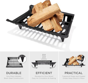 UniFlame, C-1533, 24 in. Cast Iron Fireplace Log G...