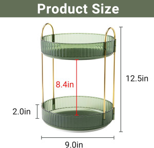 360 Rotating Makeup Organizer for Vanity,2 Tier La...