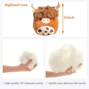 12'' Scottish Cow Plush Toy - Soft Stuffed Animal...