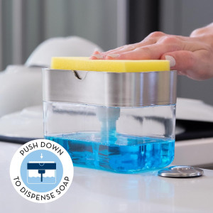 S&T INC. Dish Soap Dispenser and Sponge Holder for...
