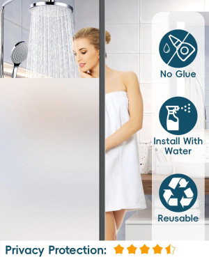 Frosted Glass Window Privacy Film Decorative, Bath...