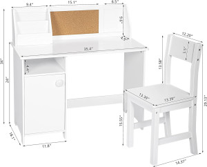 UTEX Kids Study Desk with Chair, Wooden Children S...