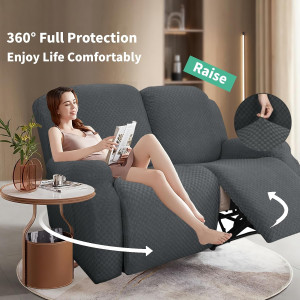YEMYHOM 6 Pieces Stretch Loveseat Recliner Slipcov...