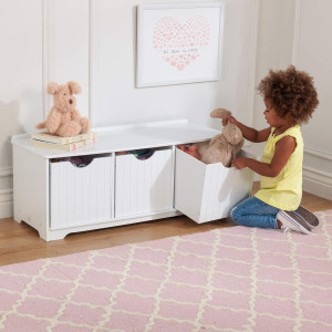 KidKraft Nantucket Wooden Storage Bench with Three...
