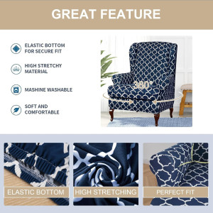 Eco-Ancheng Wingback Chair Slipcover 2 Piece Wingb...