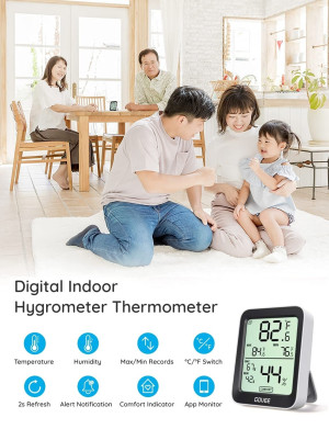 Govee Hygrometer Thermometer H5075, Bluetooth Indo...